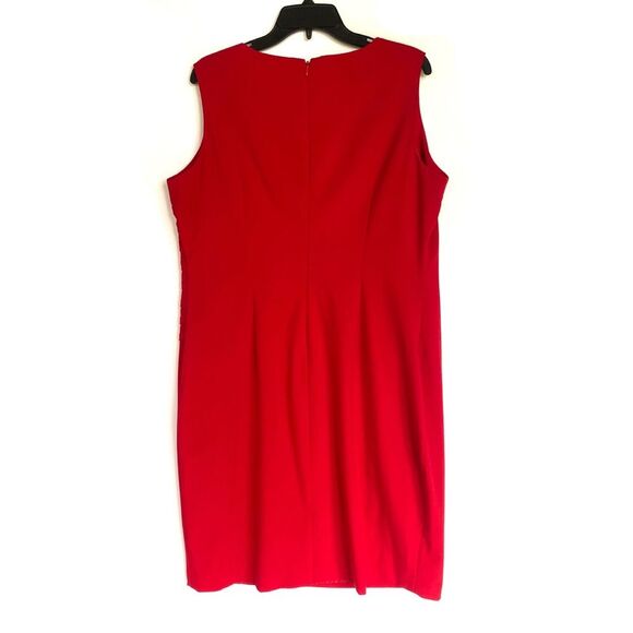 Calvin Klein Red Starburst Sheath Dress 14W Sleeveless Knee Length - Picture 3 of 6